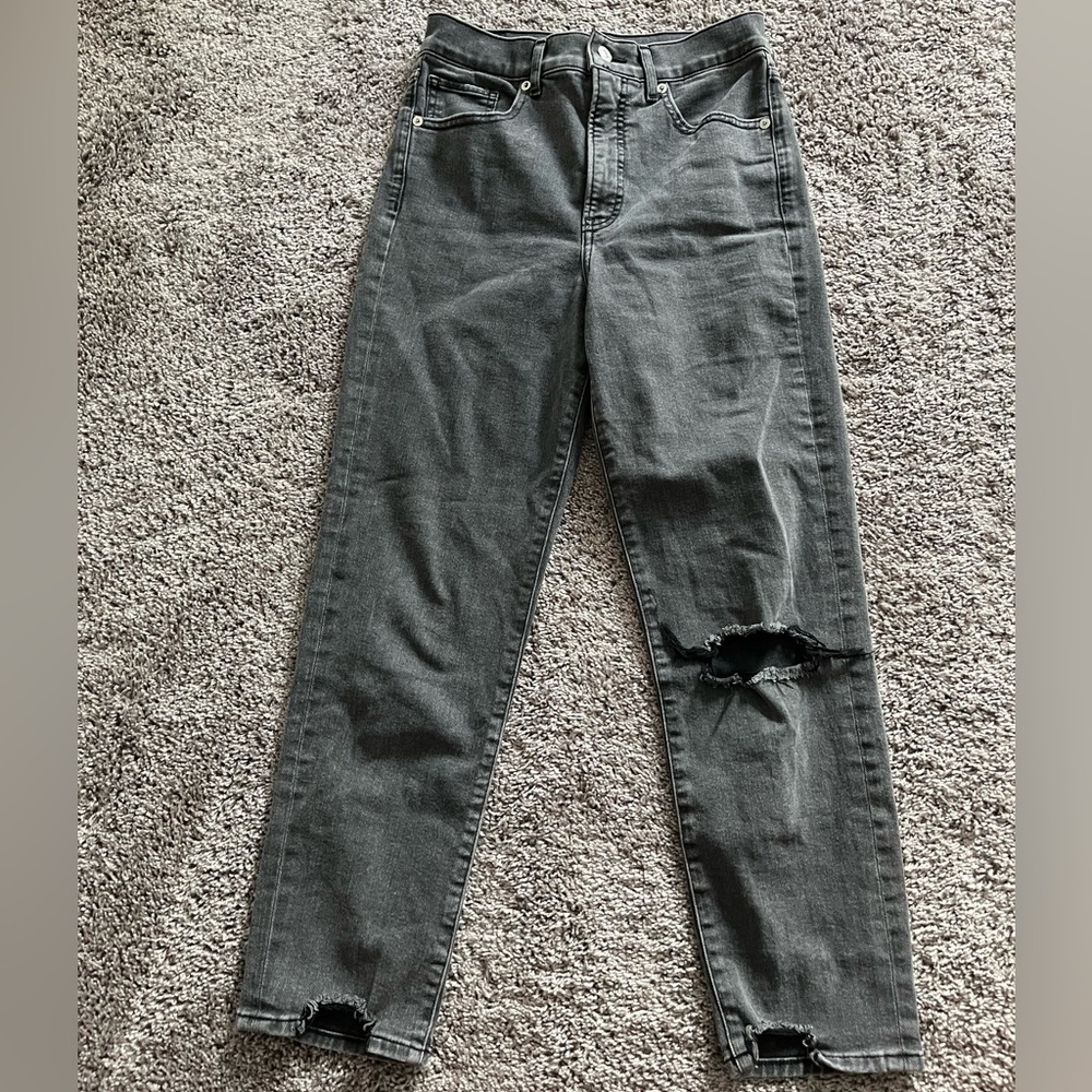 Express black distressed jeans